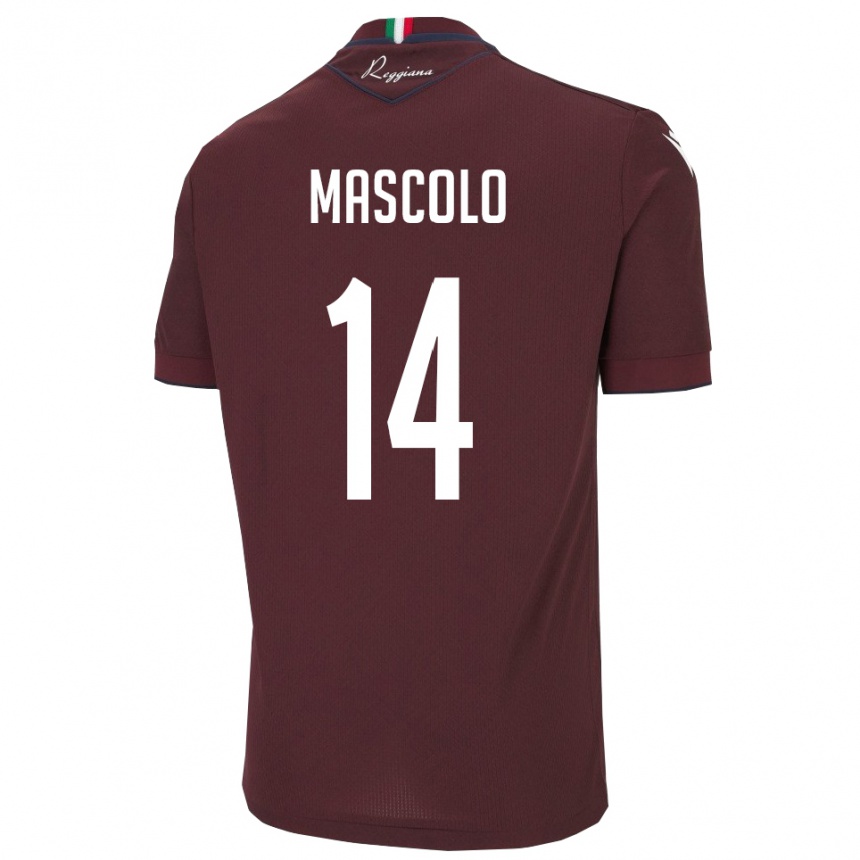 נשים כדורגל Luca Mascolo #14 בורגונדי לבן ג'רזי ביתית 2025/26