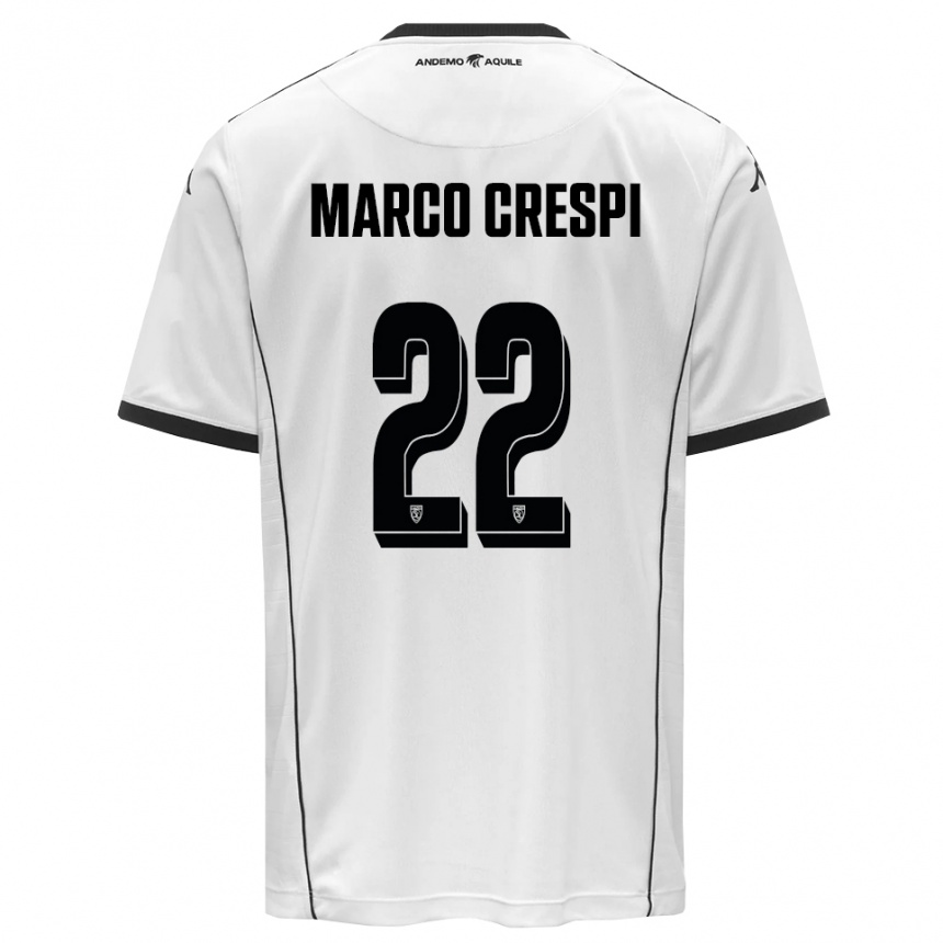 נשים כדורגל ז׳יאן מרקו קרספי #22 לבן שחור ג'רזי ביתית 2025/26