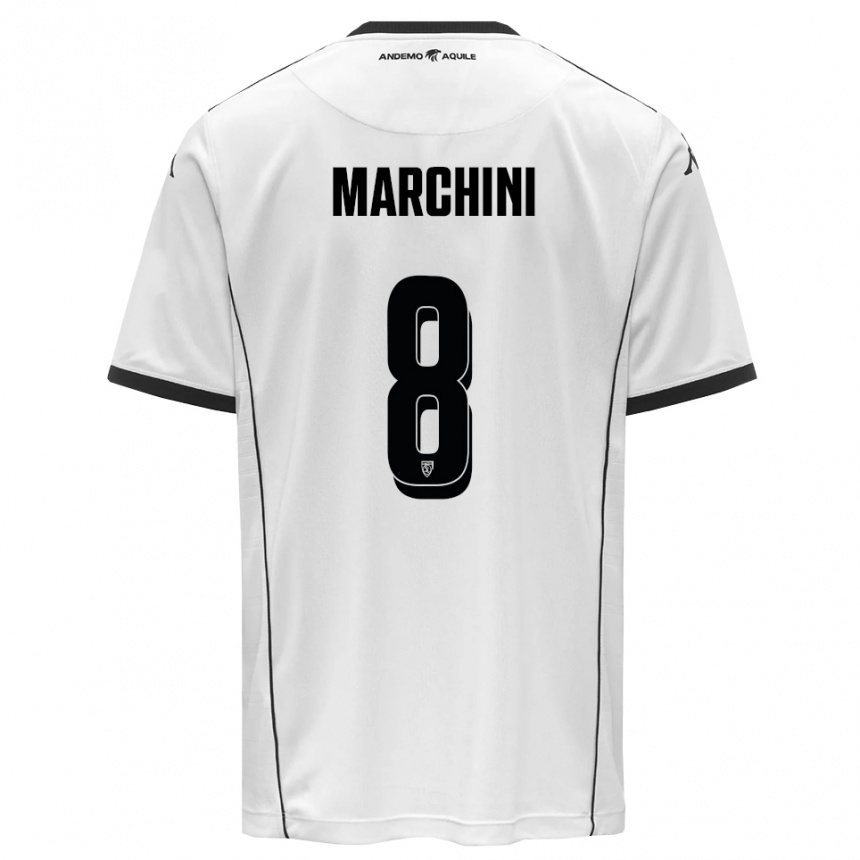 נשים כדורגל Mattia Marchini #8 לבן שחור ג'רזי ביתית 2025/26