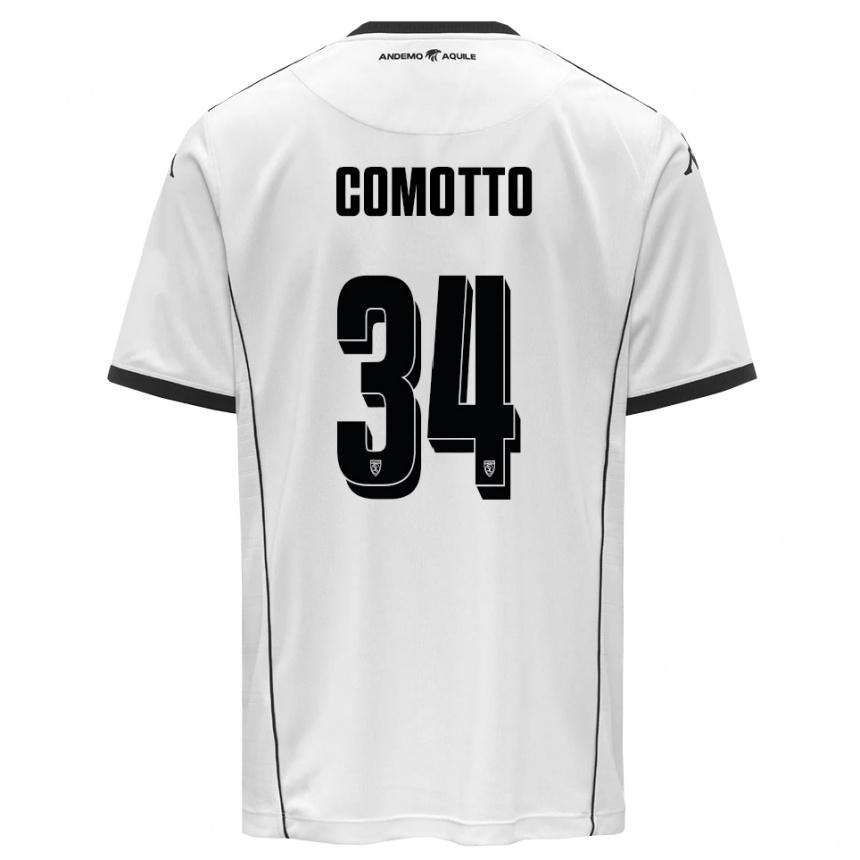 נשים כדורגל כריסטיאן קומוטו #34 לבן שחור ג'רזי ביתית 2025/26