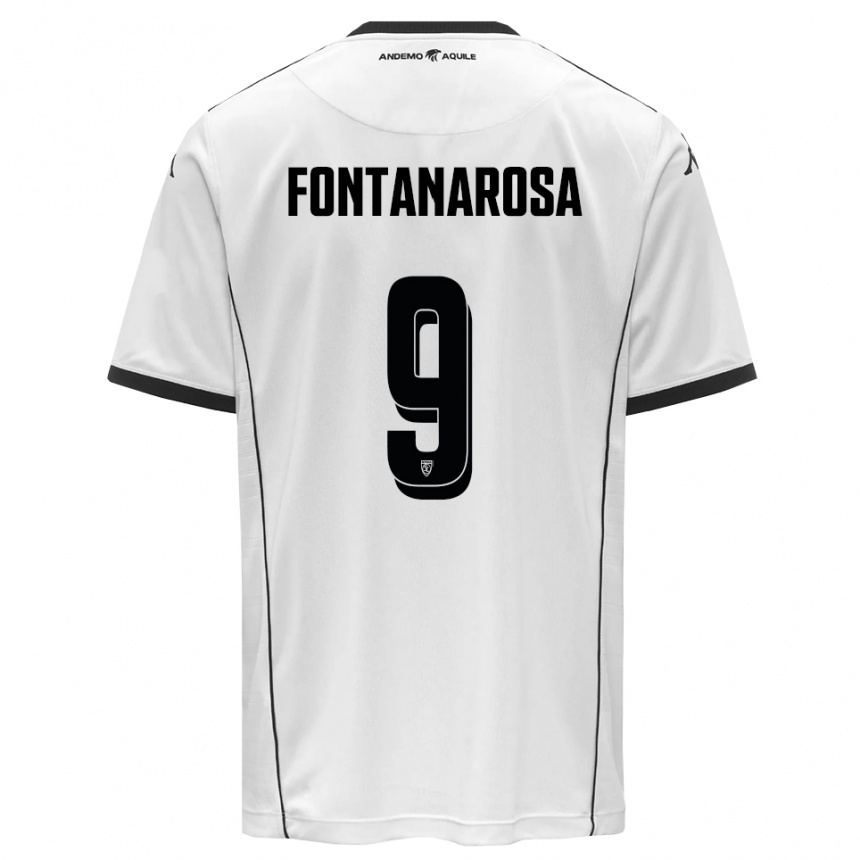 נשים כדורגל ריקרדו פונטנרוסה #9 לבן שחור ג'רזי ביתית 2025/26
