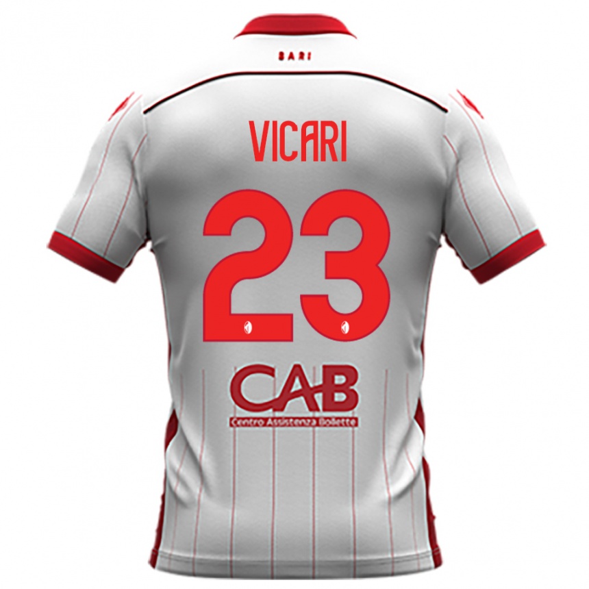 נשים כדורגל Francesco Vicari #23 לבן אדום ג'רזי ביתית 2025/26