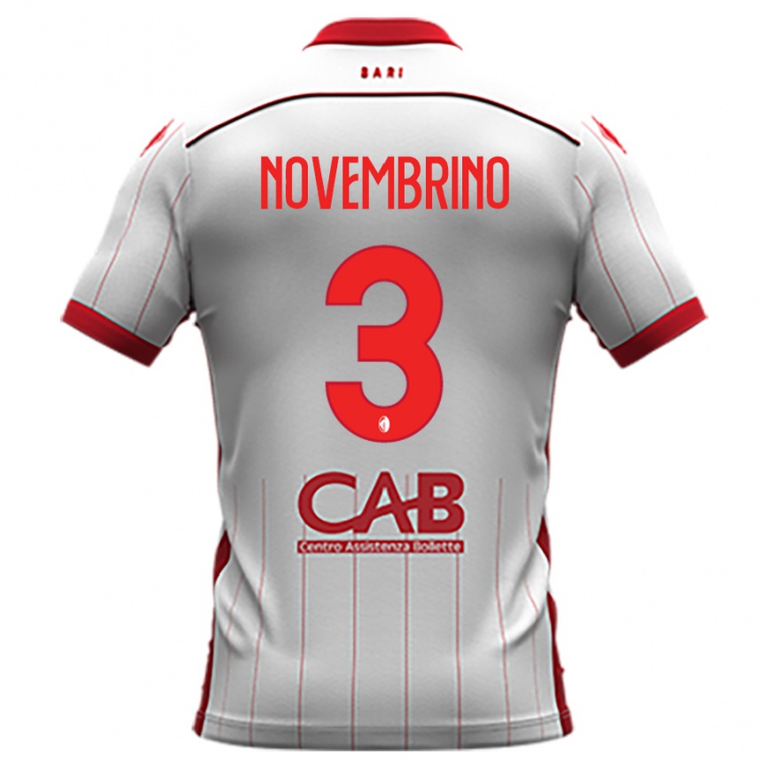 נשים כדורגל Gioele Novembrino #3 לבן אדום ג'רזי ביתית 2025/26