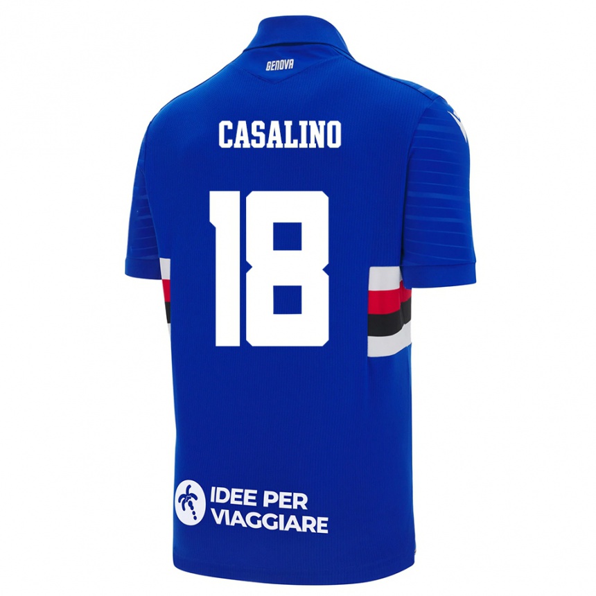 נשים כדורגל טומאסו קאסאלינו #18 כחול לבן ג'רזי ביתית 2025/26