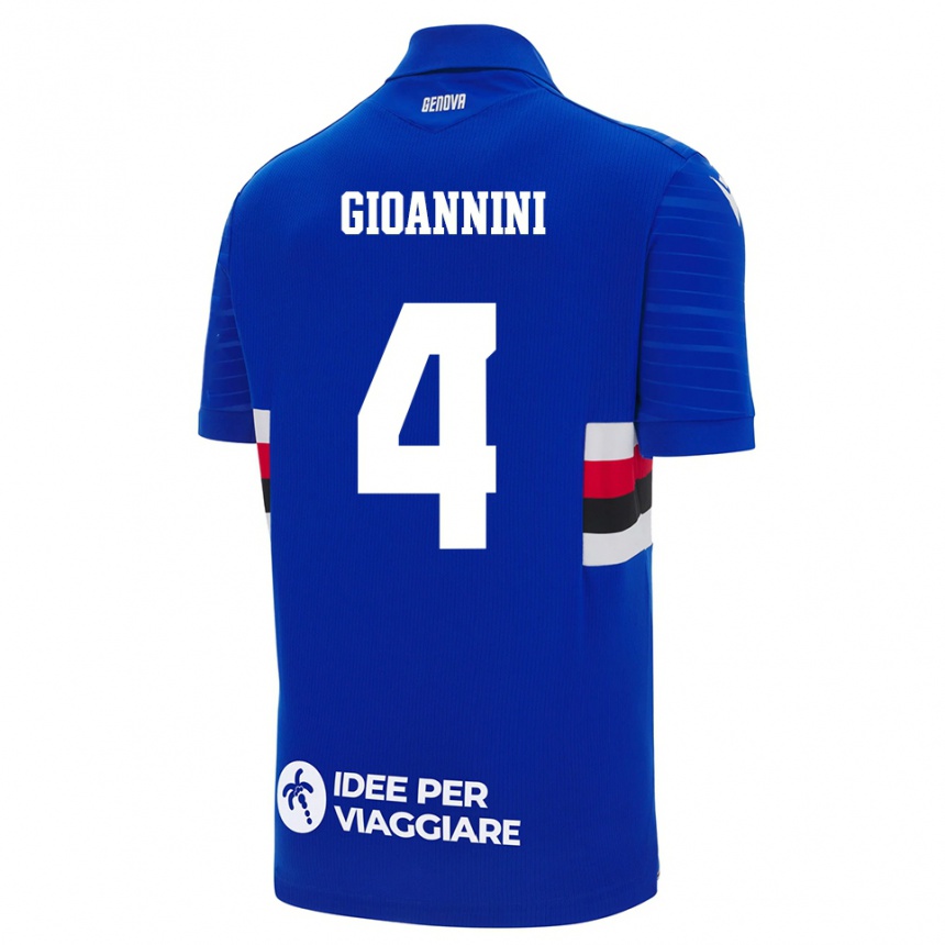 נשים כדורגל מטאו ג׳יואניני #4 כחול לבן ג'רזי ביתית 2025/26