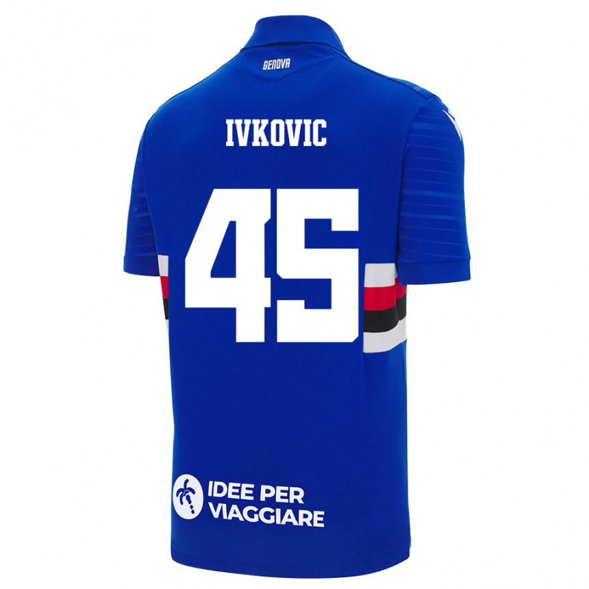 נשים כדורגל מאטה איבקוביץ׳ #45 כחול לבן ג'רזי ביתית 2025/26