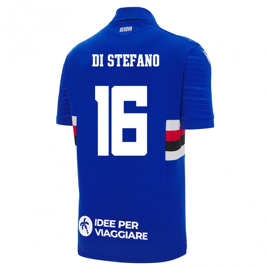 נשים כדורגל לורנצו די סטפנו #16 כחול לבן ג'רזי ביתית 2025/26