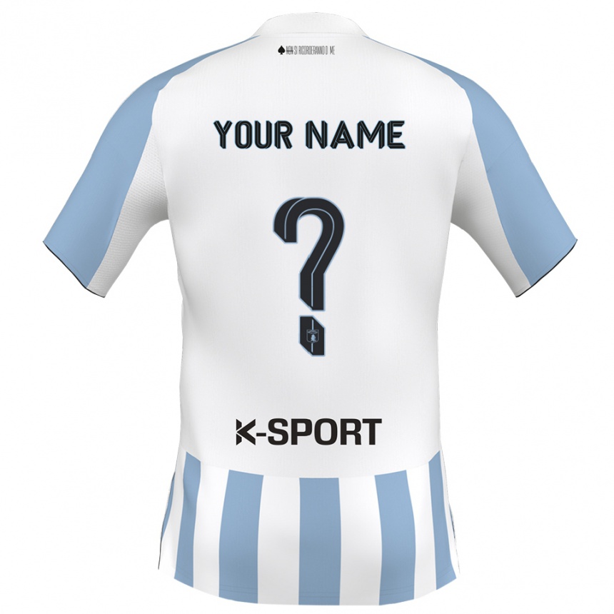 נשים כדורגל השם שלך #0 לבן כחול שמיים ג'רזי ביתית 2025/26