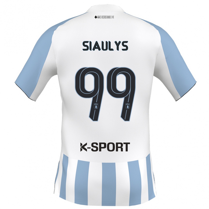 נשים כדורגל Ovidijus Siaulys #99 לבן כחול שמיים ג'רזי ביתית 2025/26