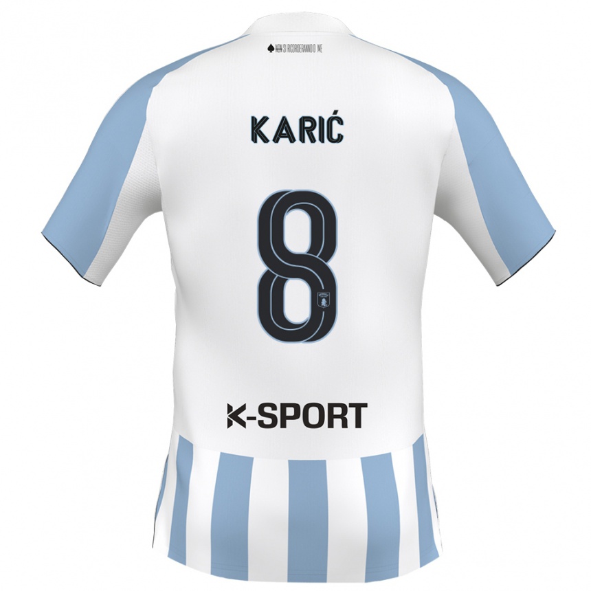נשים כדורגל נרמין קאריץ' #8 לבן כחול שמיים ג'רזי ביתית 2025/26