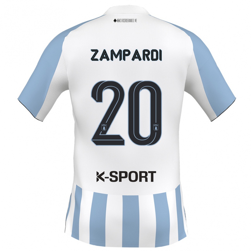 נשים כדורגל Gabriele Zampardi #20 לבן כחול שמיים ג'רזי ביתית 2025/26