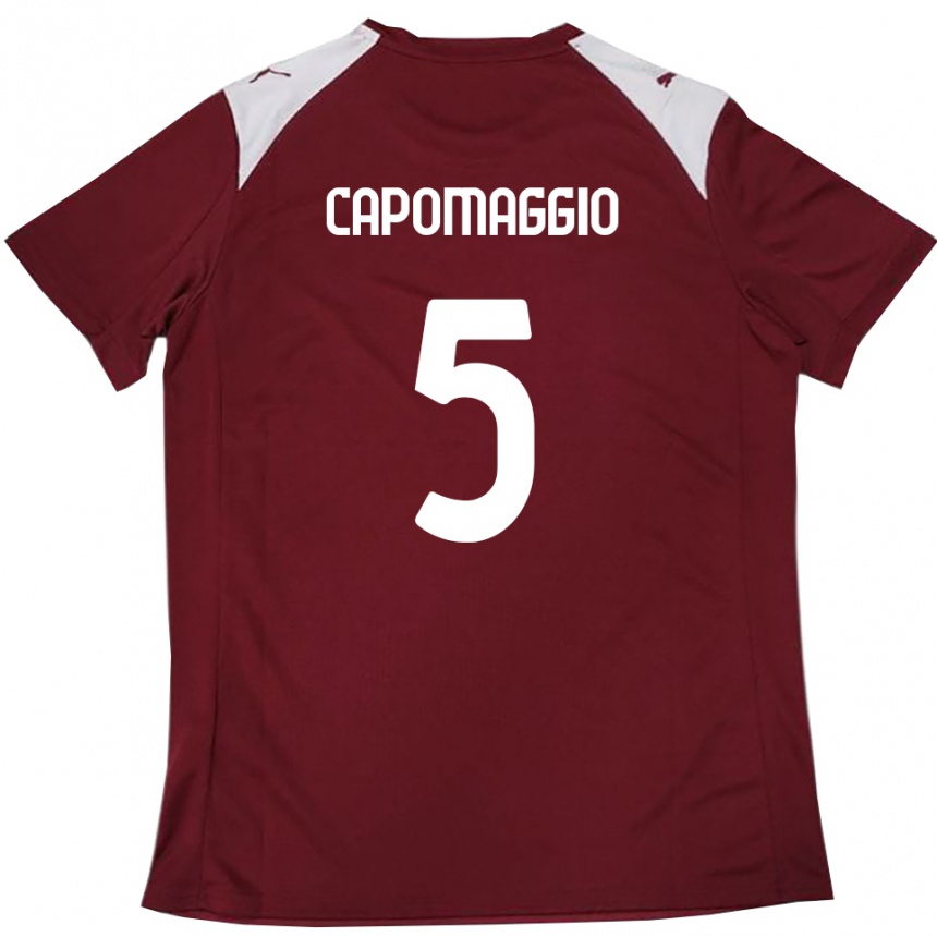 נשים כדורגל Galo Capomaggio #5 בורדו לבן ג'רזי ביתית 2025/26