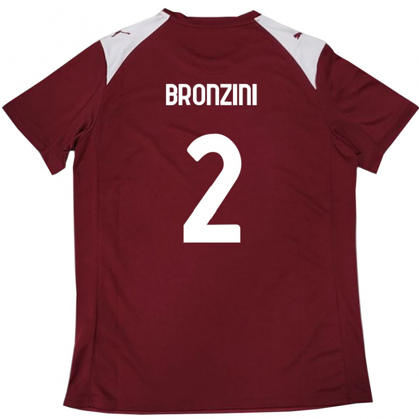 נשים כדורגל Luca Bronzini #2 בורדו לבן ג'רזי ביתית 2025/26 נשים כדורגל Luca Bronzini #2 בורדו לבן ג'רזי ביתית 2025/26