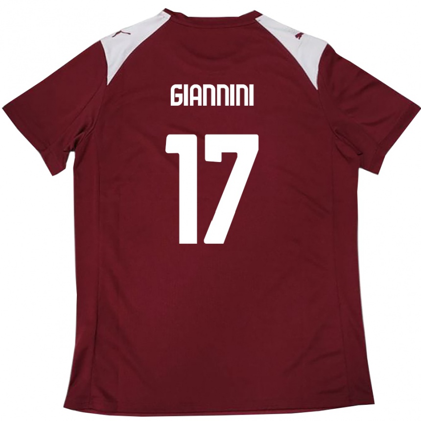 נשים כדורגל Emanuele Giannini #17 בורדו לבן ג'רזי ביתית 2025/26