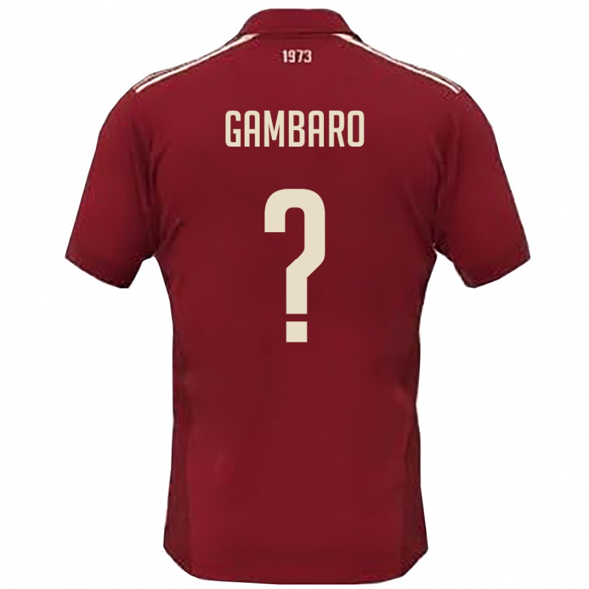 נשים כדורגל Jacopo Gambaro #0 בורדו לבן ג'רזי ביתית 2025/26