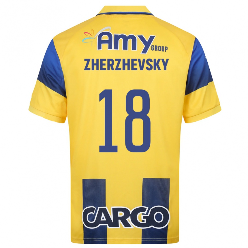 נשים כדורגל Roy Zherzhevsky #18 צהוב כחול נייבי ג'רזי ביתית 2025/26