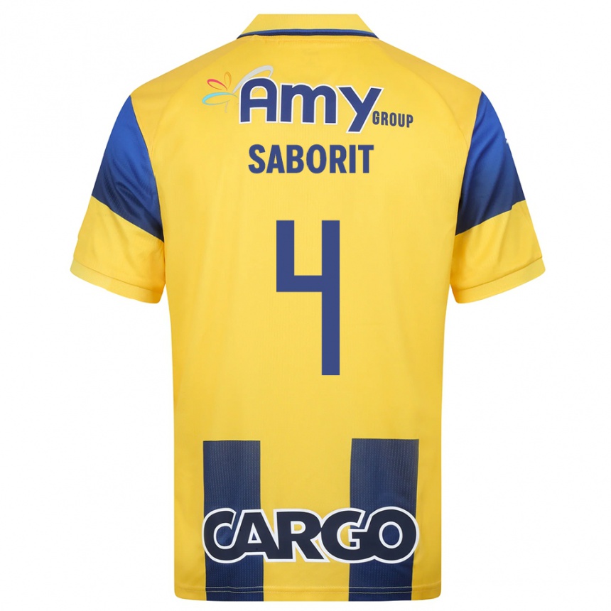 נשים כדורגל אנריק סאבוריט #4 צהוב כחול נייבי ג'רזי ביתית 2025/26
