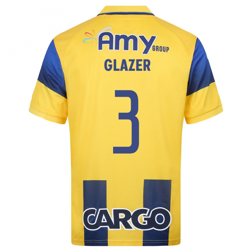 נשים כדורגל עמית גלזר #3 צהוב כחול נייבי ג'רזי ביתית 2025/26
