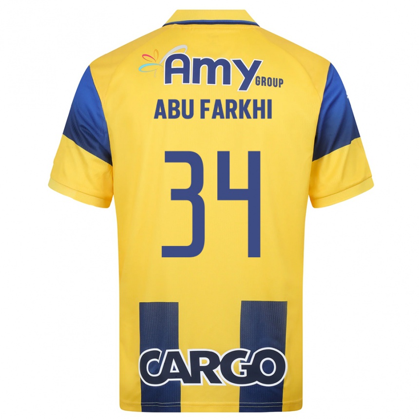 נשים כדורגל אמר אבו פרחי #34 צהוב כחול נייבי ג'רזי ביתית 2025/26 נשים כדורגל אמר אבו פרחי #34 צהוב כחול נייבי ג'רזי ביתית 2025/26