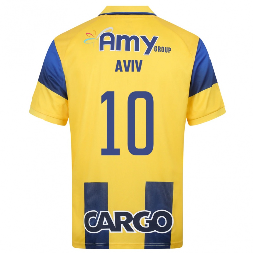 נשים כדורגל Yoyo Aviv #10 צהוב כחול נייבי ג'רזי ביתית 2025/26