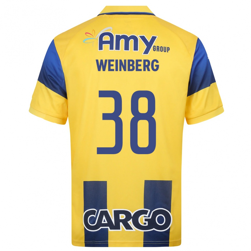נשים כדורגל דן ויינברג #38 צהוב כחול נייבי ג'רזי ביתית 2025/26