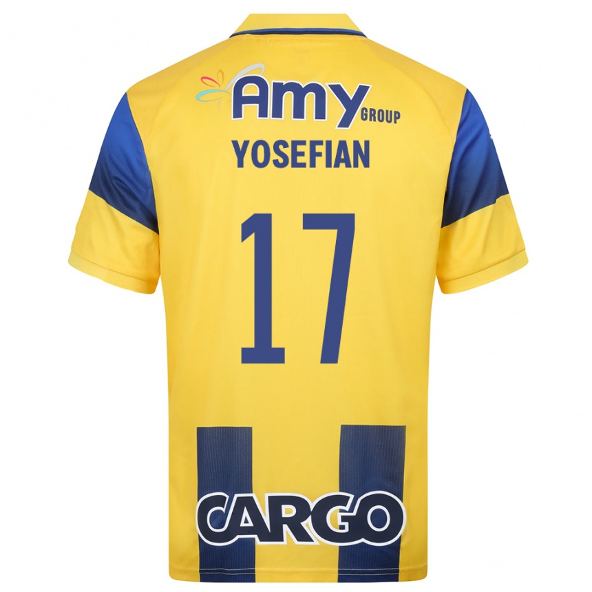 נשים כדורגל Harel Yosefian #17 צהוב כחול נייבי ג'רזי ביתית 2025/26