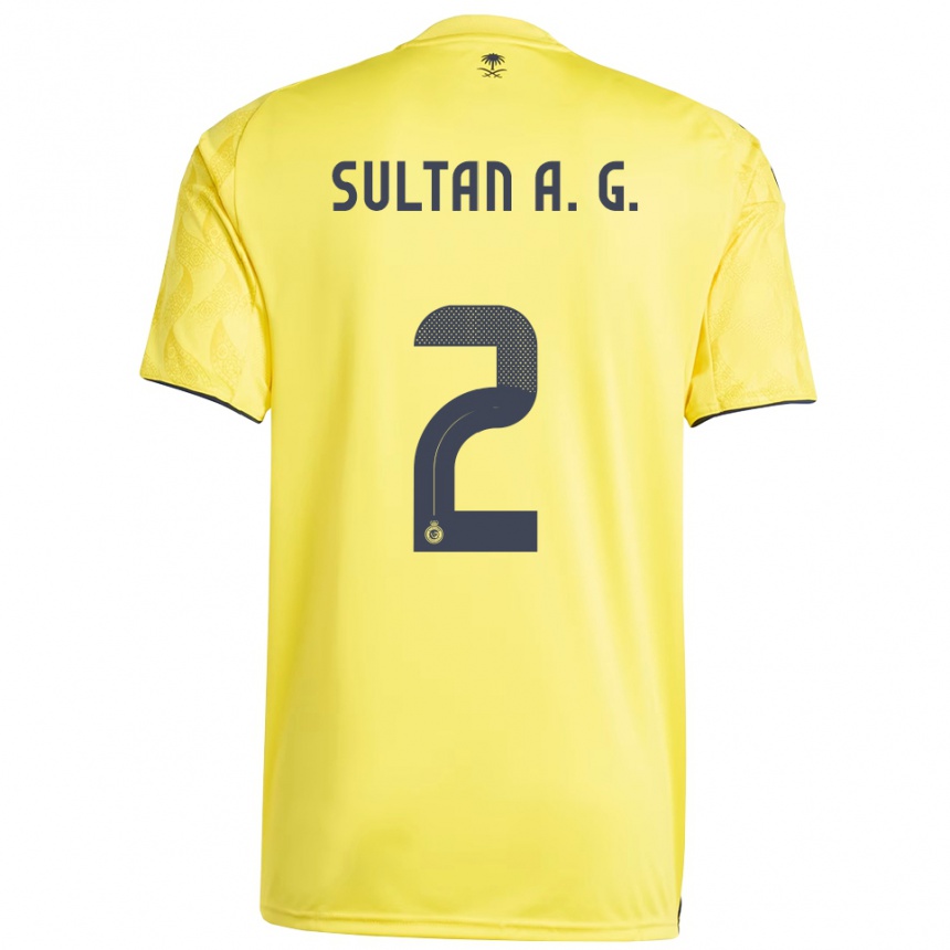 נשים כדורגל סולטן אלגנאם #2 צהוב שחור ג'רזי ביתית 2025/26