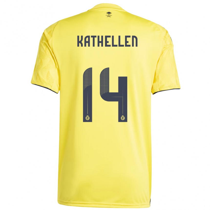 נשים כדורגל קתלן סוזה #14 צהוב שחור ג'רזי ביתית 2025/26