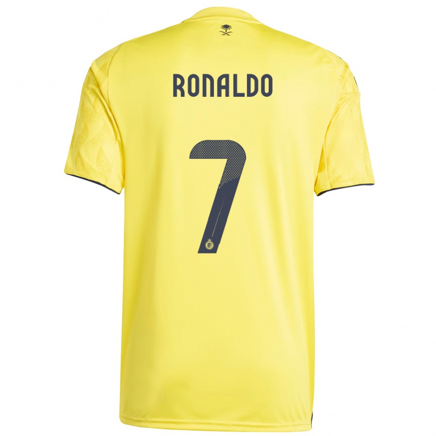 נשים כדורגל כריסטיאנו רונאלדו #7 צהוב שחור ג'רזי ביתית 2025/26