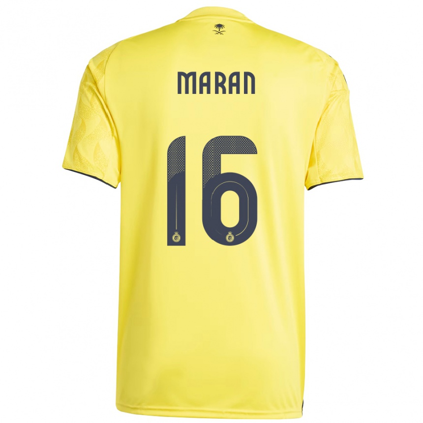 נשים כדורגל מוחמד מאראן #16 צהוב שחור ג'רזי ביתית 2025/26 נשים כדורגל מוחמד מאראן #16 צהוב שחור ג'רזי ביתית 2025/26