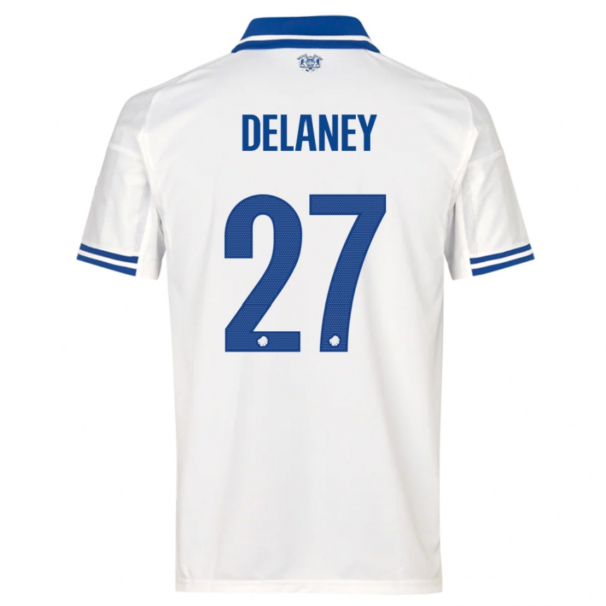 נשים כדורגל תומאס דלייני #27 לבן כחול ג'רזי ביתית 2025/26