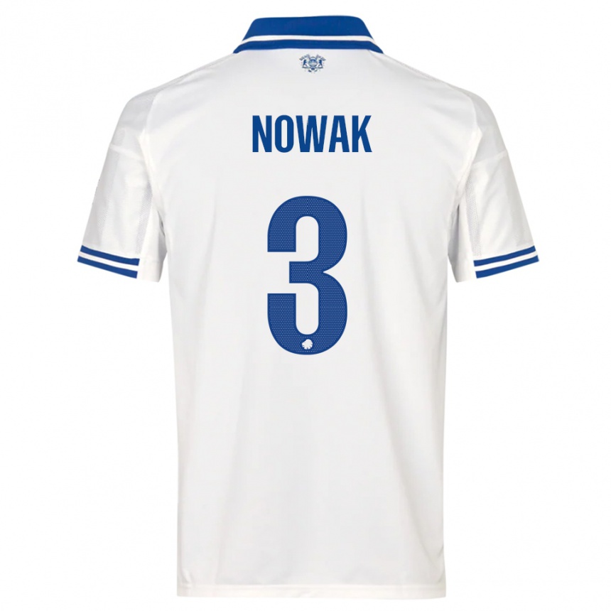 נשים כדורגל Julie Nowak #3 לבן כחול ג'רזי ביתית 2025/26