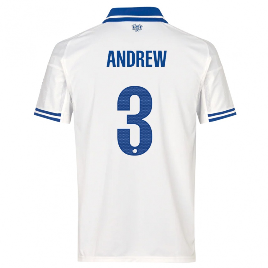 נשים כדורגל טריסטן אנדרו #3 לבן כחול ג'רזי ביתית 2025/26