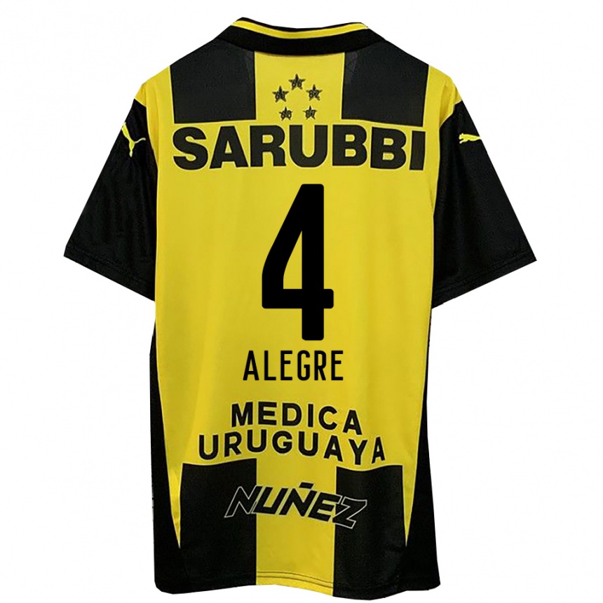 נשים כדורגל איגנסיו אלגרה פרננדס #4 צהוב שחור ג'רזי ביתית 2025/26