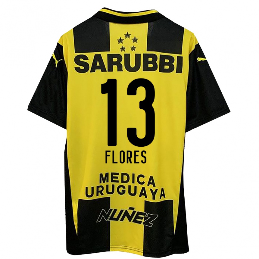 נשים כדורגל Dilan Flores #13 צהוב שחור ג'רזי ביתית 2025/26