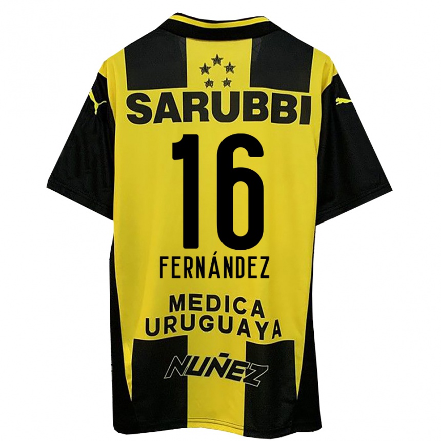 נשים כדורגל Adrián Fernández #16 צהוב שחור ג'רזי ביתית 2025/26