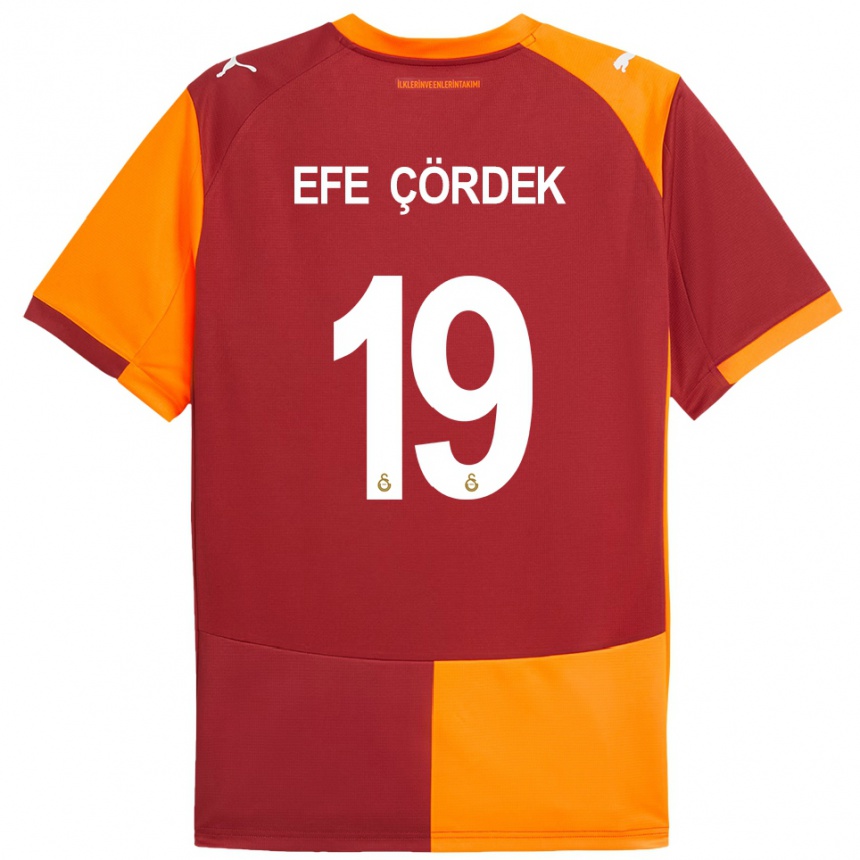 נשים כדורגל Ali Efe Çördek #19 אדום כתום ג'רזי ביתית 2025/26
