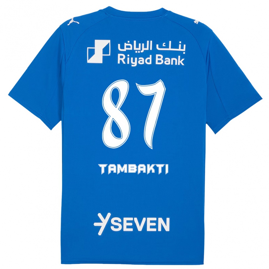 נשים כדורגל חסן טמבקטי #87 כחול לבן ג'רזי ביתית 2025/26