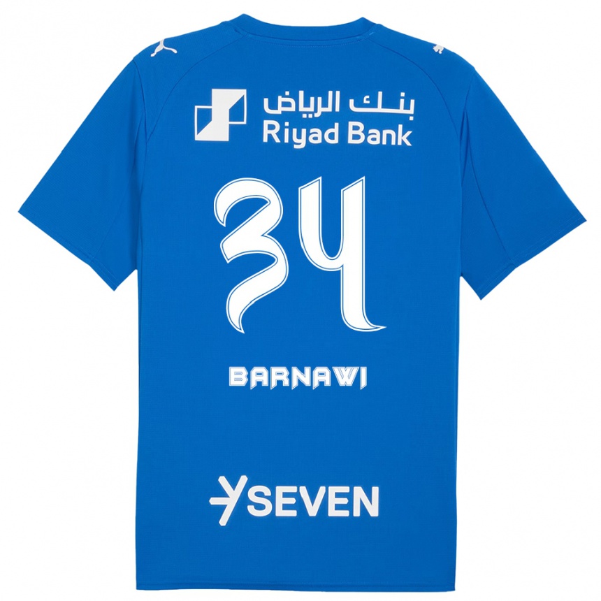 נשים כדורגל Saleh Barnawi #34 כחול לבן ג'רזי ביתית 2025/26