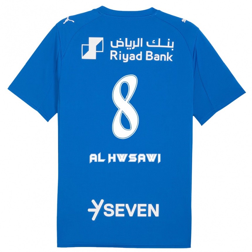 נשים כדורגל Al Bandari Al-Hwsawi #8 כחול לבן ג'רזי ביתית 2025/26