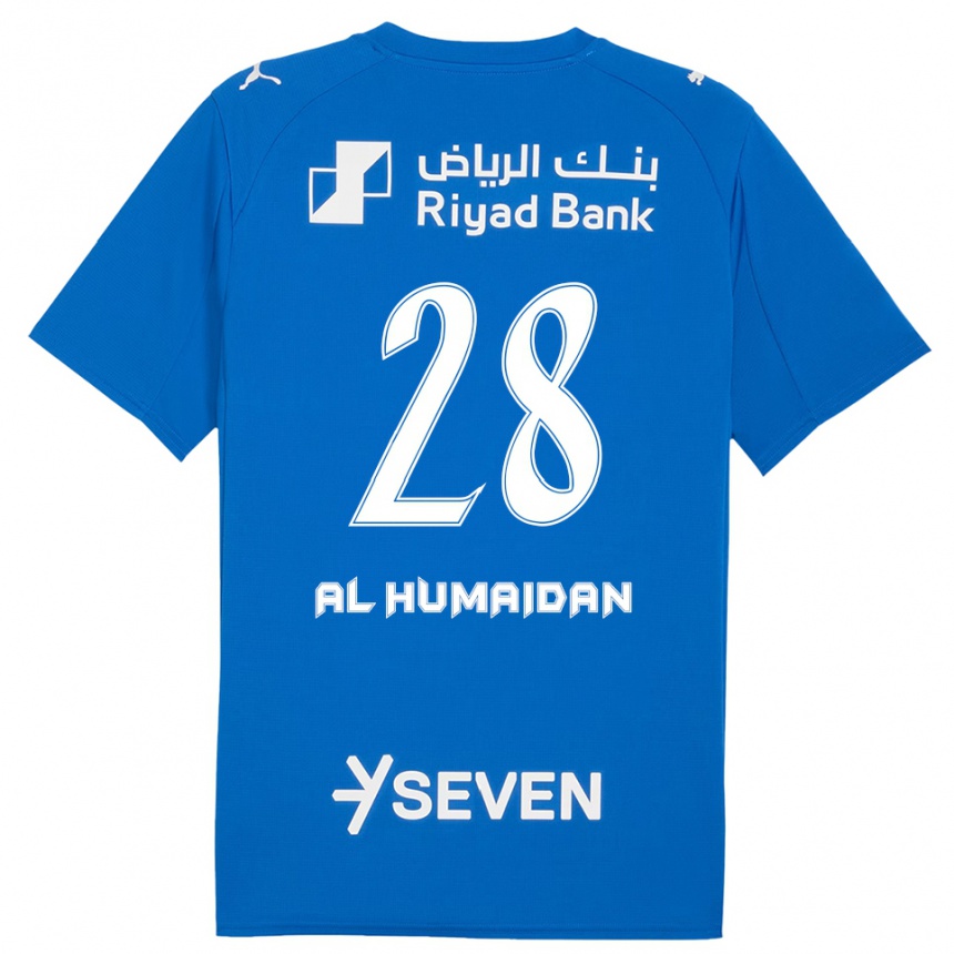 נשים כדורגל Fay Al-Humaidan #28 כחול לבן ג'רזי ביתית 2025/26