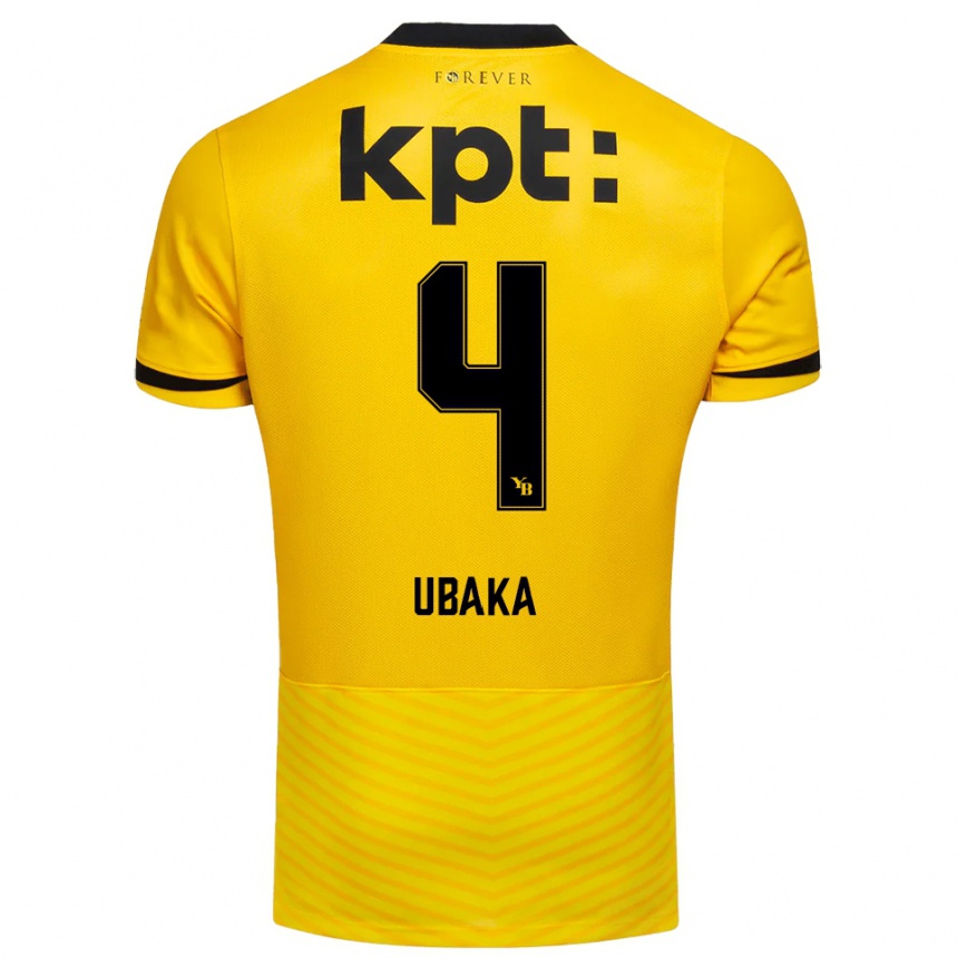 נשים כדורגל Chiagozie Ubaka #4 צהוב שחור ג'רזי ביתית 2025/26