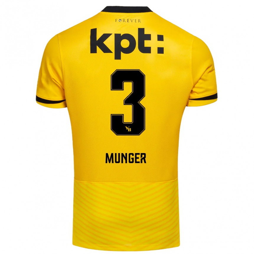 נשים כדורגל Noa Münger #3 צהוב שחור ג'רזי ביתית 2025/26