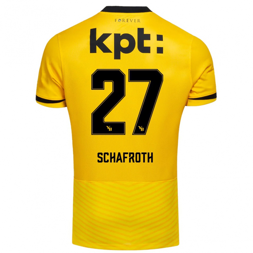 נשים כדורגל Reto Schafroth #27 צהוב שחור ג'רזי ביתית 2025/26