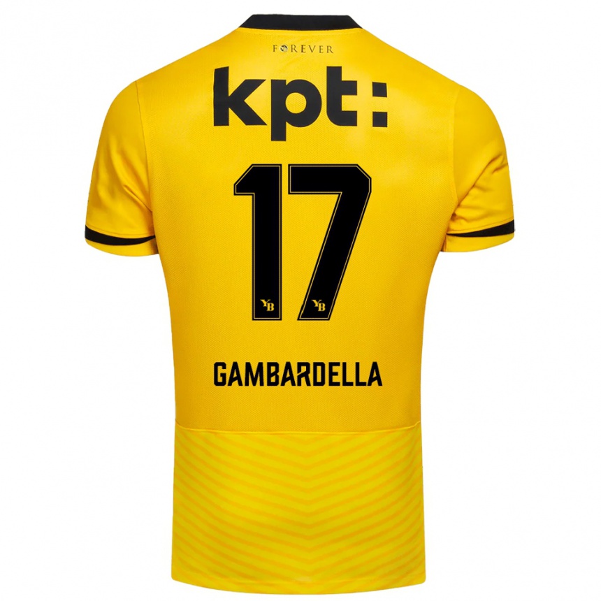 נשים כדורגל Matteo Gambardella #17 צהוב שחור ג'רזי ביתית 2025/26