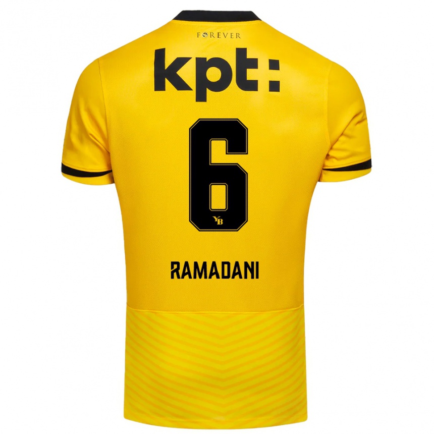 נשים כדורגל Leon Ramadani #6 צהוב שחור ג'רזי ביתית 2025/26