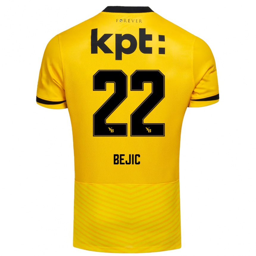 נשים כדורגל Endrit Bejic #22 צהוב שחור ג'רזי ביתית 2025/26 נשים כדורגל Endrit Bejic #22 צהוב שחור ג'רזי ביתית 2025/26