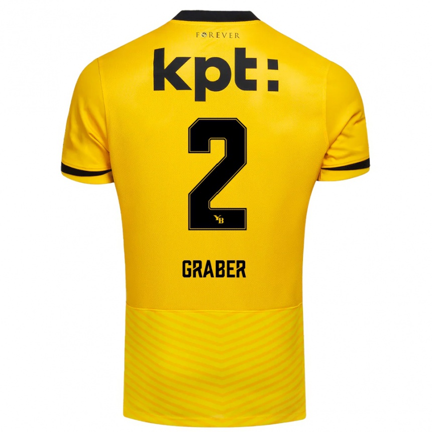 נשים כדורגל Simon Graber #2 צהוב שחור ג'רזי ביתית 2025/26