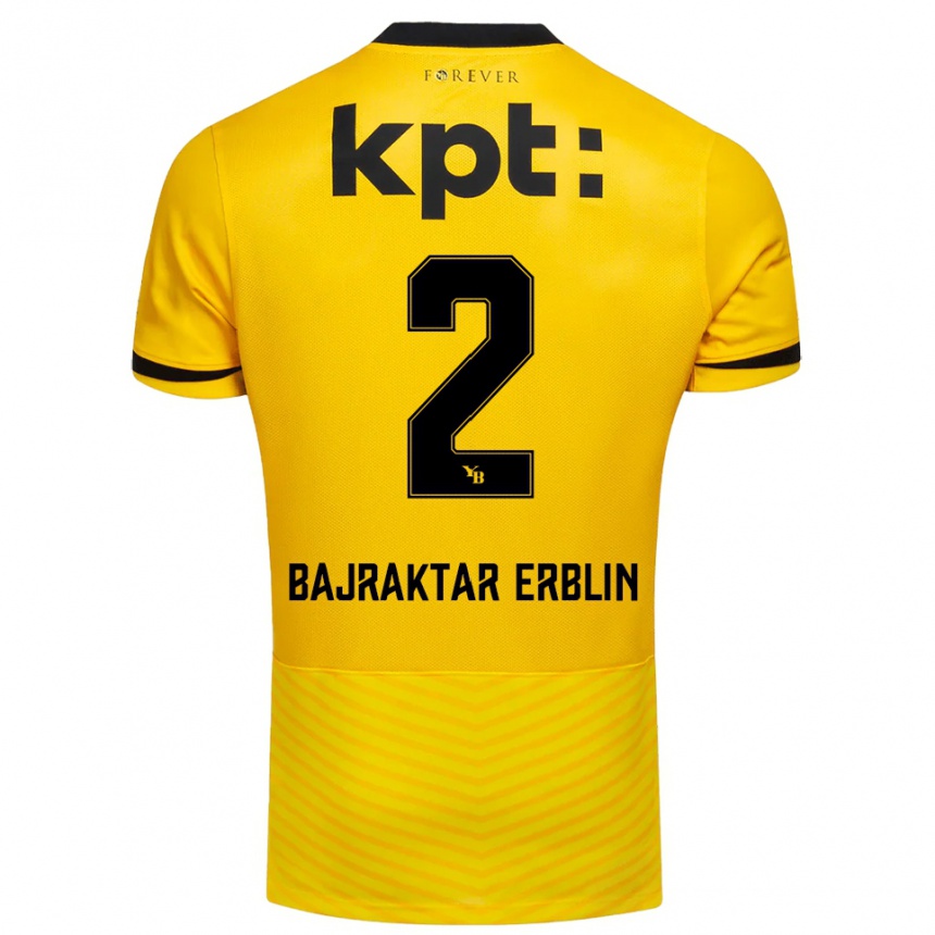נשים כדורגל Erblin Bajraktar #2 צהוב שחור ג'רזי ביתית 2025/26