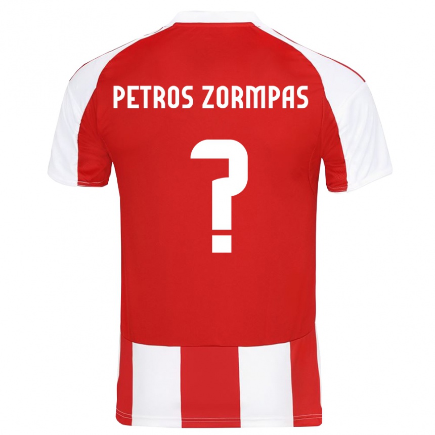 נשים כדורגל Spyridon Petros Zormpas #0 אדום לבן ג'רזי ביתית 2025/26